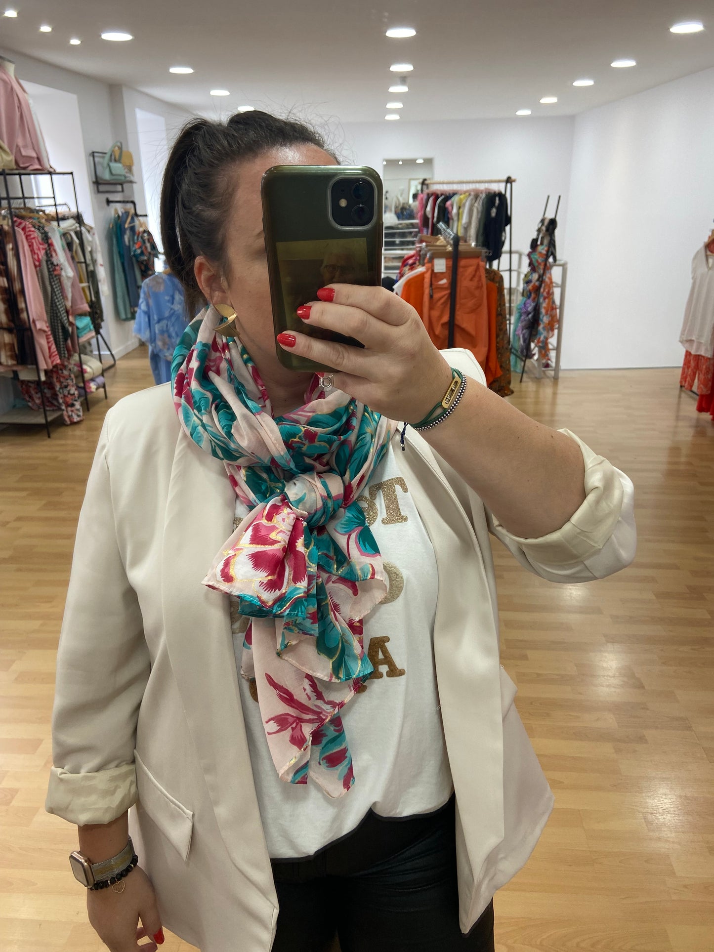 Foulard rose FLO