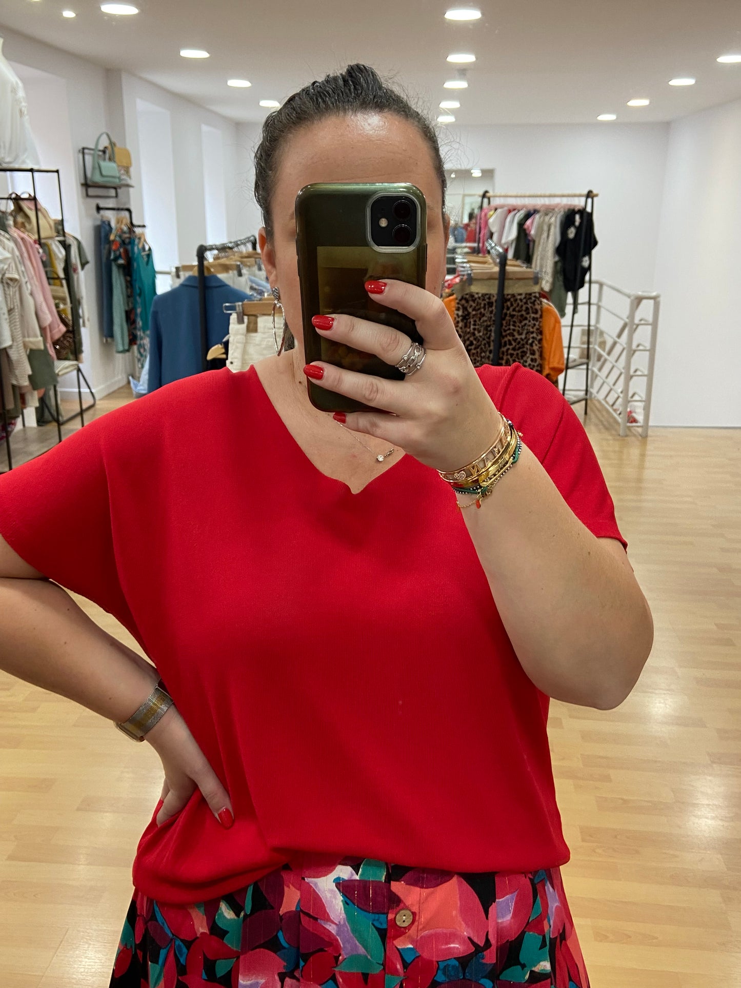 Tee-shirt rouge MAILLE