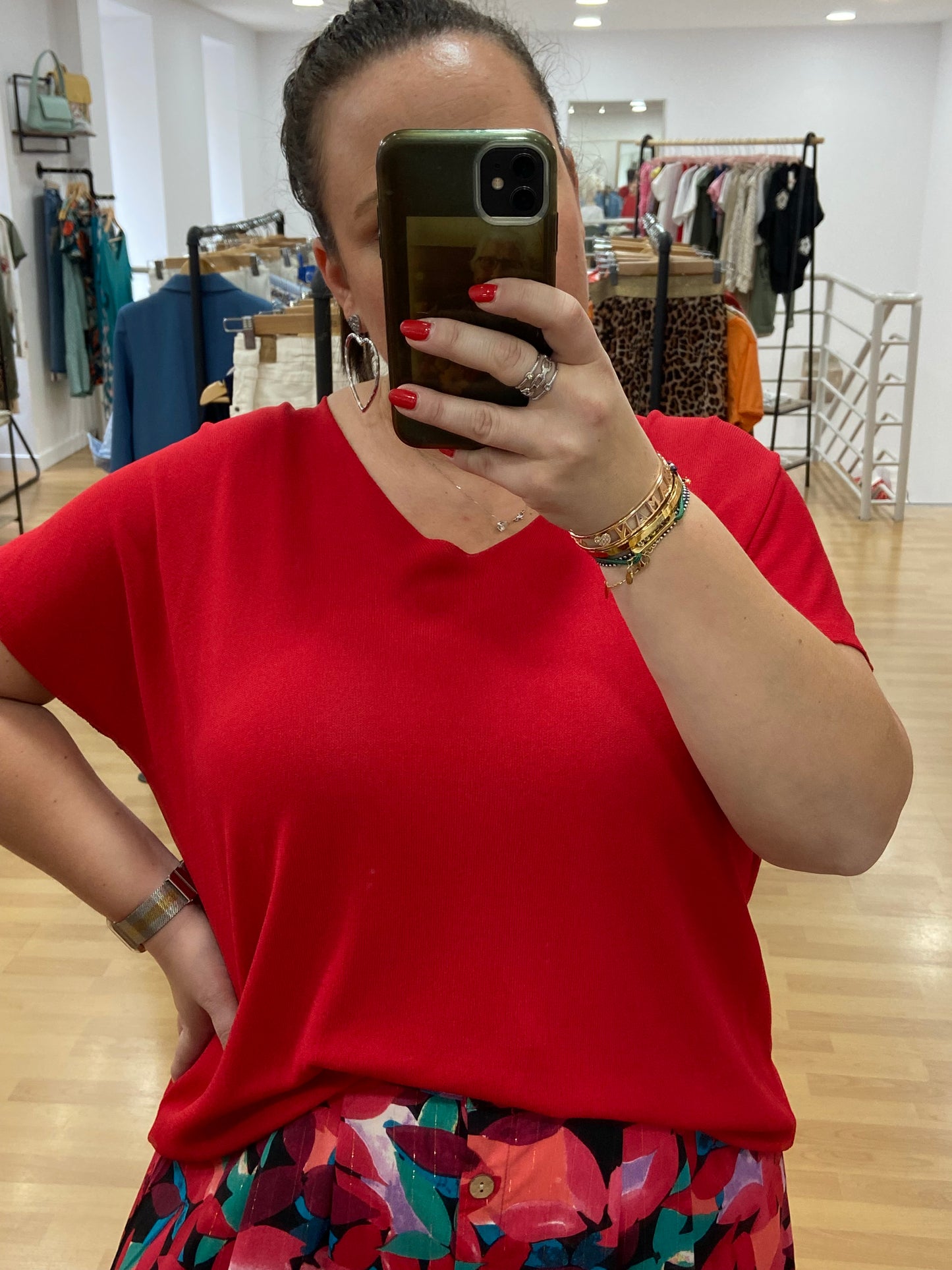 Tee-shirt rouge MAILLE