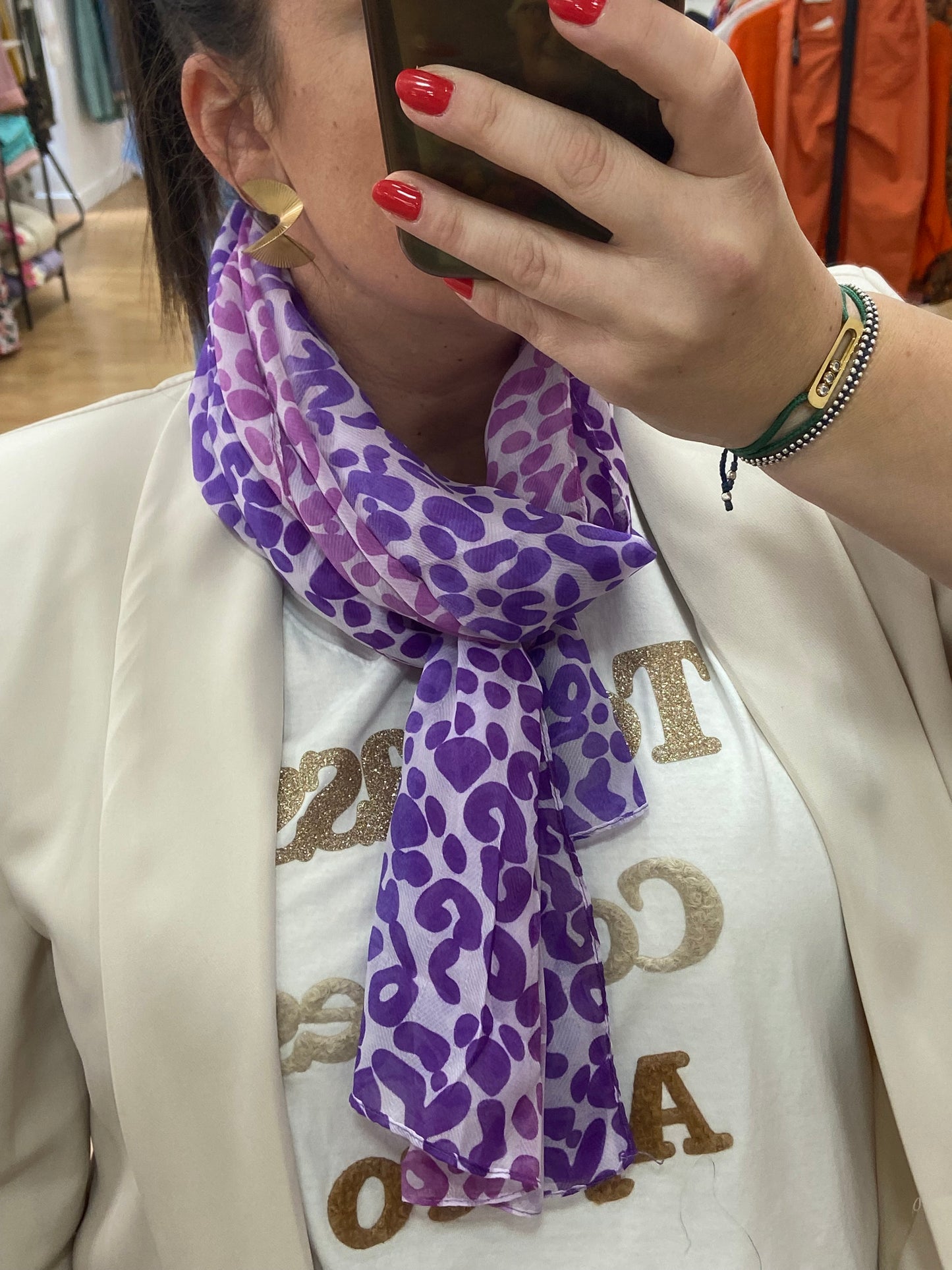 Foulard violet ANIMAL