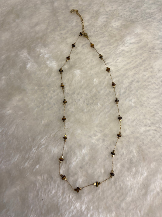 Collier marron PERLE