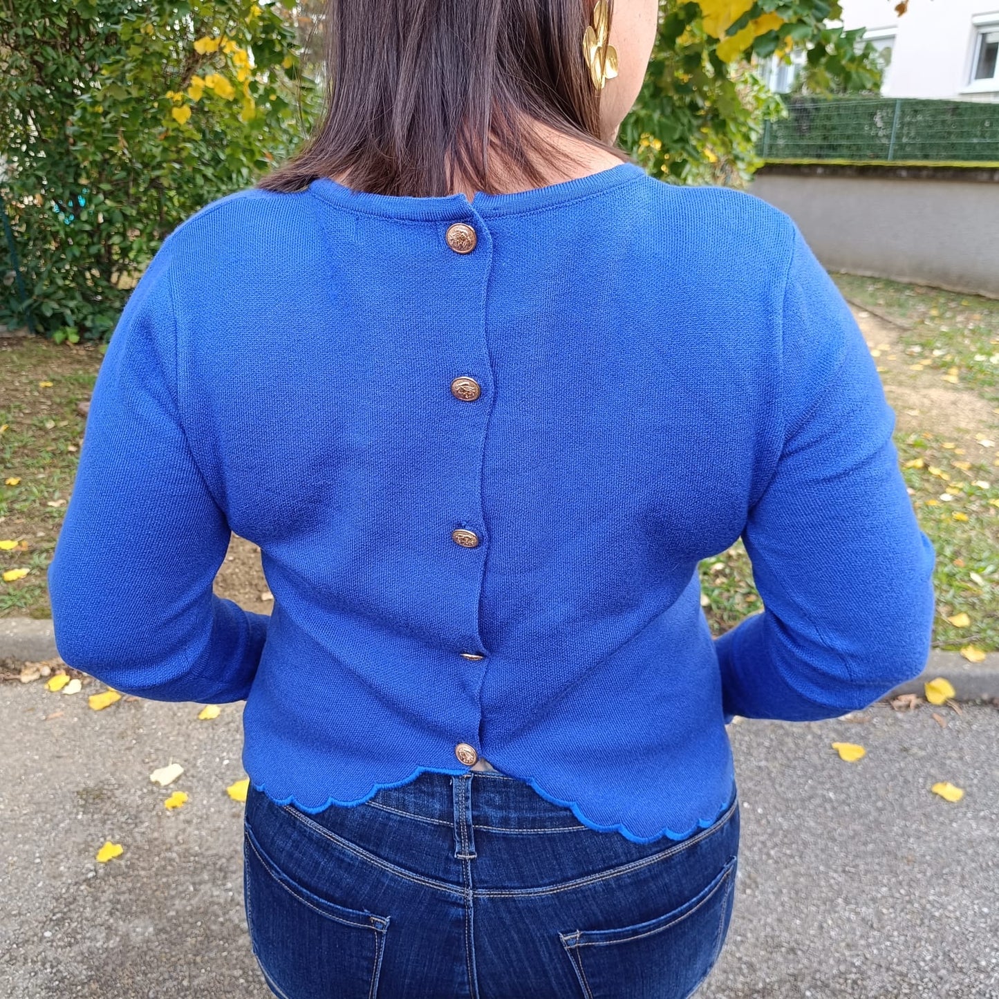 Pull bleu BOUTON