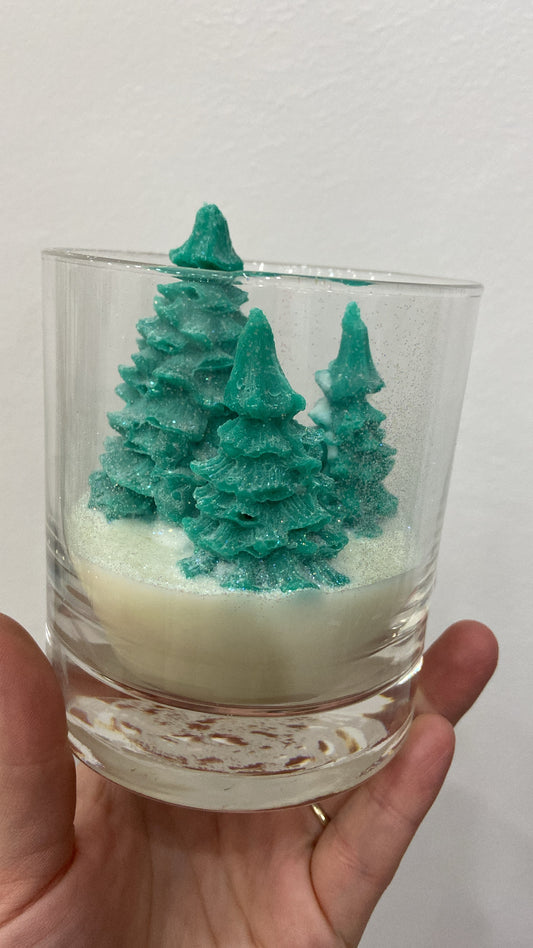 Bougie grand verre forêt de sapin 🌲