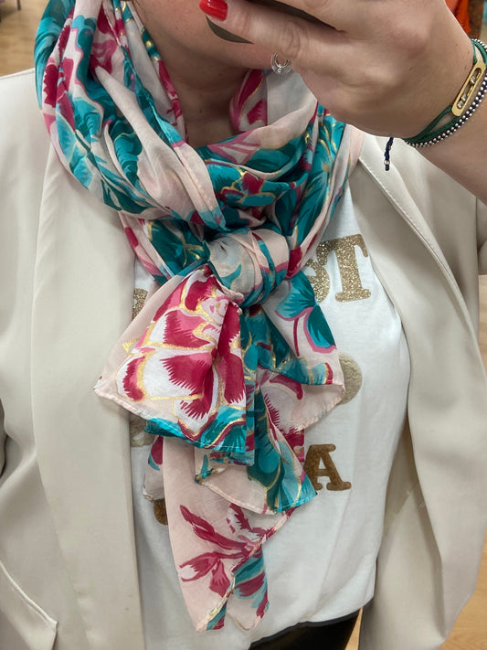 Foulard rose FLO