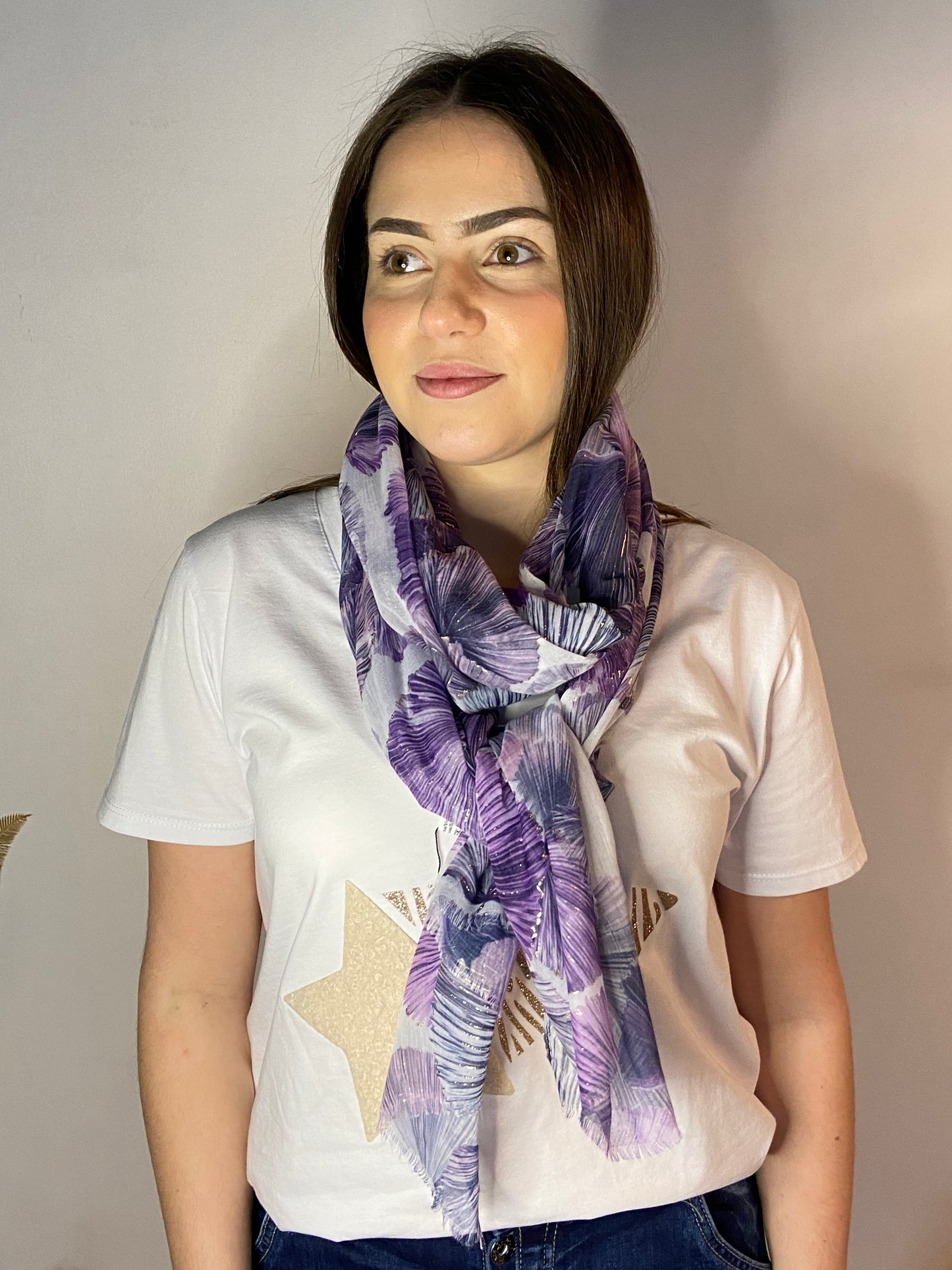 Foulard soie violet KAPUCINE